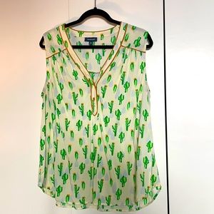 ModCloth - plus size sleeveless blouse - cactus print 🌵